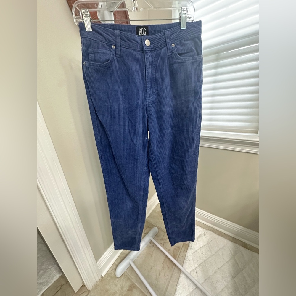 Urban Outfitters, BDG, Blue High-Rise Corduroy Pants, 27